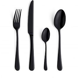 24-piece cutlery set Matte black