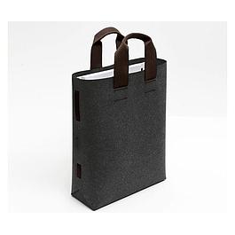 Recycled leather tote bag - gray
