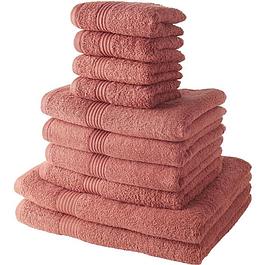 Set of 10 hand towels - Terracotta