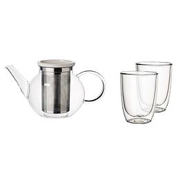 TEAPOT WITH INFUSER AND VILLEROY & BOCH® GLASS CUPS