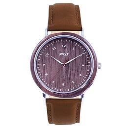 MEN'S WOODEN WATCH SMOOTH LEATHER STRAP FRENCH MANUFACTURING