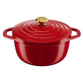 TEFAL light casserole dish 24 cm red cast aluminium, suitable for all heat sources including induction
