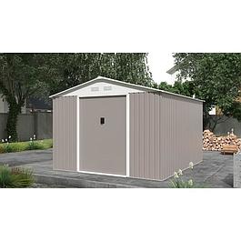 Metal garden shed 8.84 m² - 277 x 319 x 202 cm - Anchoring kit included - Taupe