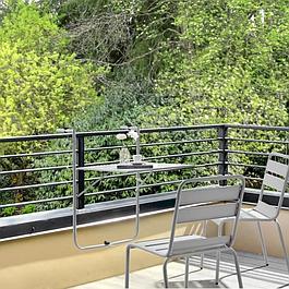 Table de balcon rabattable - Pliante - Gris - 1 personne