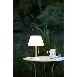 Very bright solar table lamp with presence detector