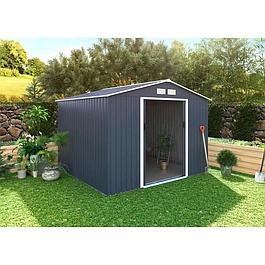 Metal garden shed 7.06 m² - 277 x 255 x 202 cm - With anchoring kit - Gray