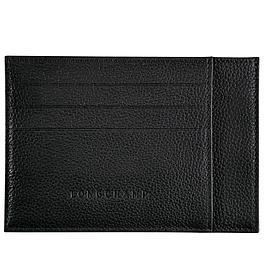 LONGCHAMP black leather card holder
