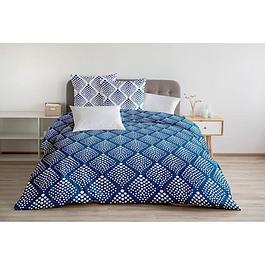 Duvet set 220x240 cm HOME LINGE PASSION FIBULA: Duvet cover + 2 pillowcases - 100% Cotton 57 thread count - Blue