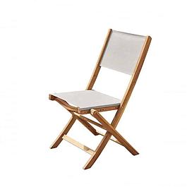 Garden chair in solid acacia and textilene