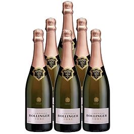 6 bouteilles de champagne rosé BOLLINGER