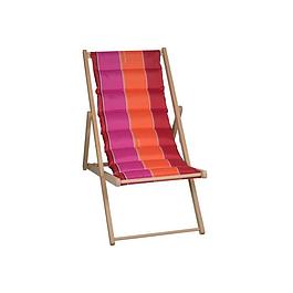 QUILTED DECKCHAIR - REMOVABLE CANVAS - RED