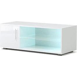 TV CABINET WITH LED LIGHTING - WHITE LACQUERED
