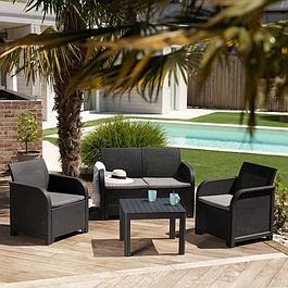 Salon de jardin ALLIBERT en imitation résine tressée - 4 personnes