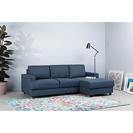 Canapé d'angle droit 4 places - Tissu bleu - Contemporain