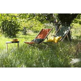 Chilienne en bois coloris paprika - Tissu traité déperlant