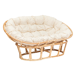 Banquette  2 places en rotin -  blanc
