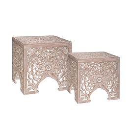 Ensemble de 2 tables d'appoint en bois
