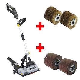 Grand rénotateur sur pied - FARTOOLS - Pour surface au sol + 2 brosses fil laitonné + 2 brosses lamelles abrasives
