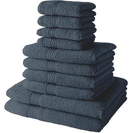 Ensemble de 10 serviettes de bain - Denim