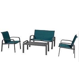 Salon de jardin 4 places en aluminium et texaline - HESPERIDE