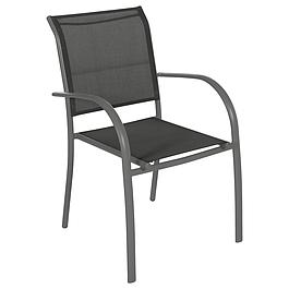 Fauteuil antracithe en aluminium et texaline - HESPERIDE