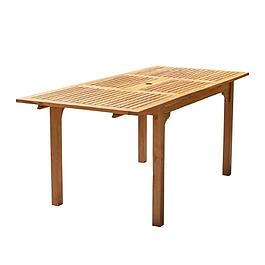 Table de jardin extensible rectangulaire en bois d'acacia 6 à 8 places