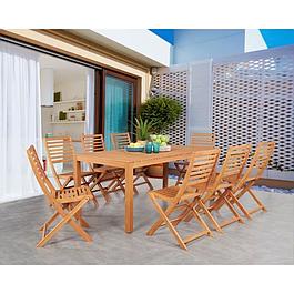 Salon de jardin en bois eucalyptus FSC 8 personnes