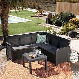 Salon de jardin en résine tressée 5 places - Allibert by KETER