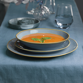 Service 18 pièces - nuances de bleus lumineux - MEDARD DE NOBLAT