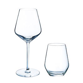 Set 8 verres à pied 29 cl et 8 gobelets 40 cl - COUZON