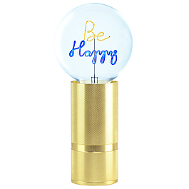 Lampe à poser 'Be Happy' - socle doré