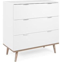 Commode scandinave - chêne et blanc