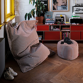Duo de poufs marron & crème - FATBOY