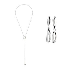 Duo sautoir et créoles - argent massif - CHRISTOFLE
