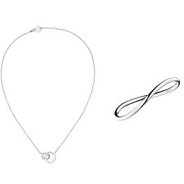 Ensemble collier anneaux et bracelet jonc - argent massif - CHRISTOFLE