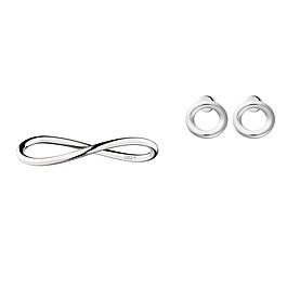 Set puces d'oreilles et bracelet jonc fin - argent massif CHRISTOFLE