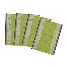 4 torchons - 100 % coton - motif papillons - LE JACQUARD FRANCAIS
