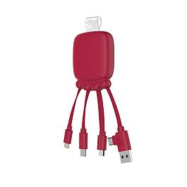 Batterie de charge multi-câbles - 3000 mAh - rouge
