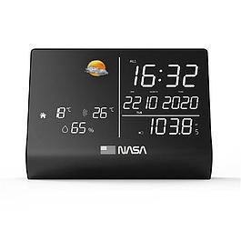 Station météo et enceinte Bluetooth avec radio-réveil - noir