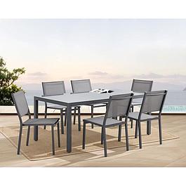 Ensemble repas de jardin - gris - ( 6 chaises )