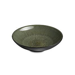 Set 6 assiettes - 19 cm - grès kaki - MEDARD DE NOBLAT