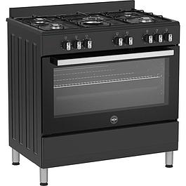 Cuisinière à gaz  noire  - 5 foyers - 93 cm classe A