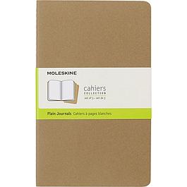 Set de 3 cahiers grand format à pages blanches Moleskine Marron Kraft