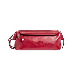 Trousse de toilette en cuir - rouge - LA BAGAGERIE