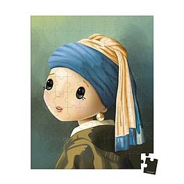 Puzzle 100 pièces Janod Inspiré de Vermeer avec poster