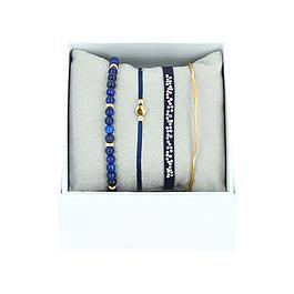 Bracelet multiple strass - tonalité marine - LES INTERCHANGEABLES