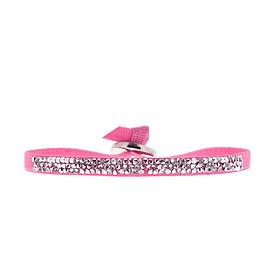 Bracelet ruban stretch et cristaux - rose - LES INTERCHANGEABLES