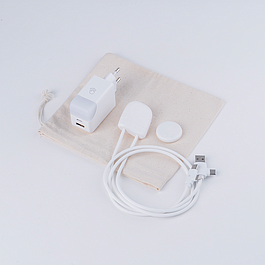 Multi-câble et prise adaptateur secteur 65 W - blanc