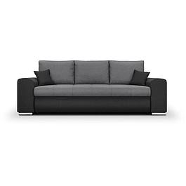 Canapé convertible et coffre de rangement - 3 places - gris clair et anthracite