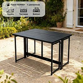 Table de jardin - Pliante - Métal - 4 personnes - 98 x 80 x 72 cm
